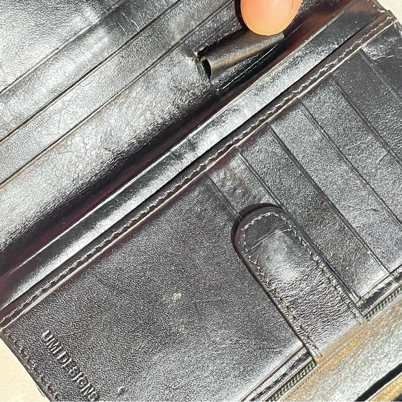 UNI DESIGNS CANADA BLACK LEATHER TRIFOLD CUIR WALLET WOMEN - Picture 10 of 16